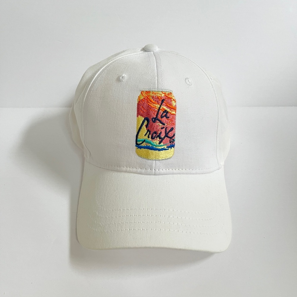 NWOT LaCroix Pamplemousse White Embroidered Hat